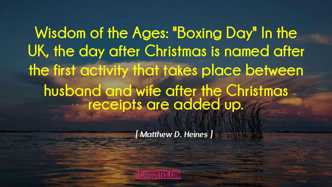 Twas The Day After Christmas quotes by Matthew D. Heines