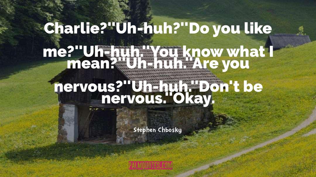 Uh Huh quotes by Stephen Chbosky