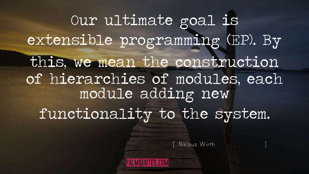 Ultimate Goal quotes by Niklaus Wirth