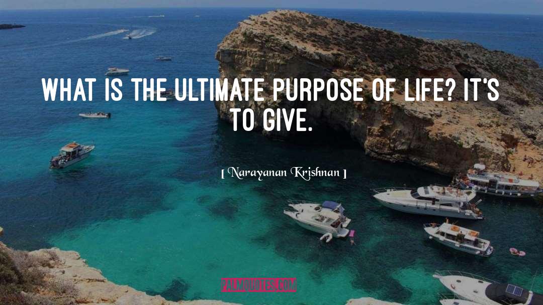 Ultimate Purpose Of Life quotes by Narayanan Krishnan