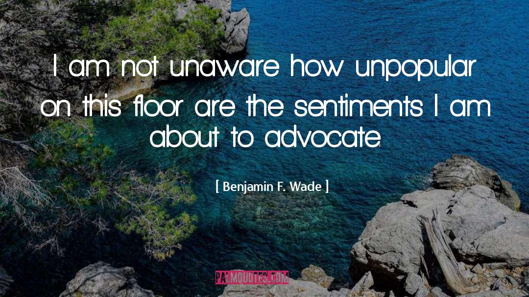 Unaware quotes by Benjamin F. Wade