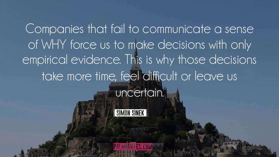 Uncertain quotes by Simon Sinek