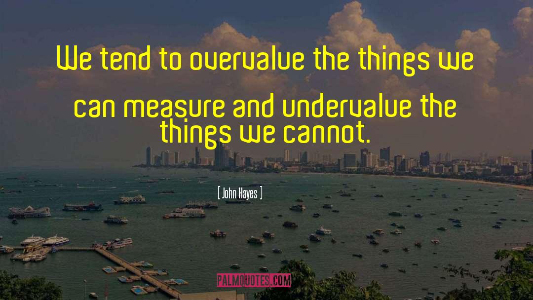 Undervalue quotes by John Hayes