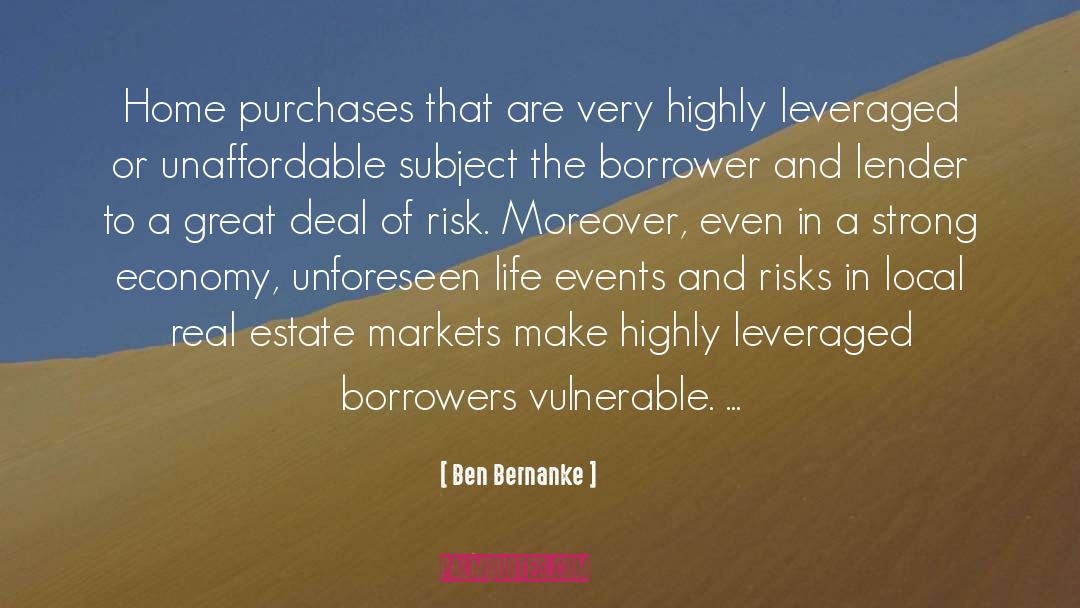 Unforeseen quotes by Ben Bernanke