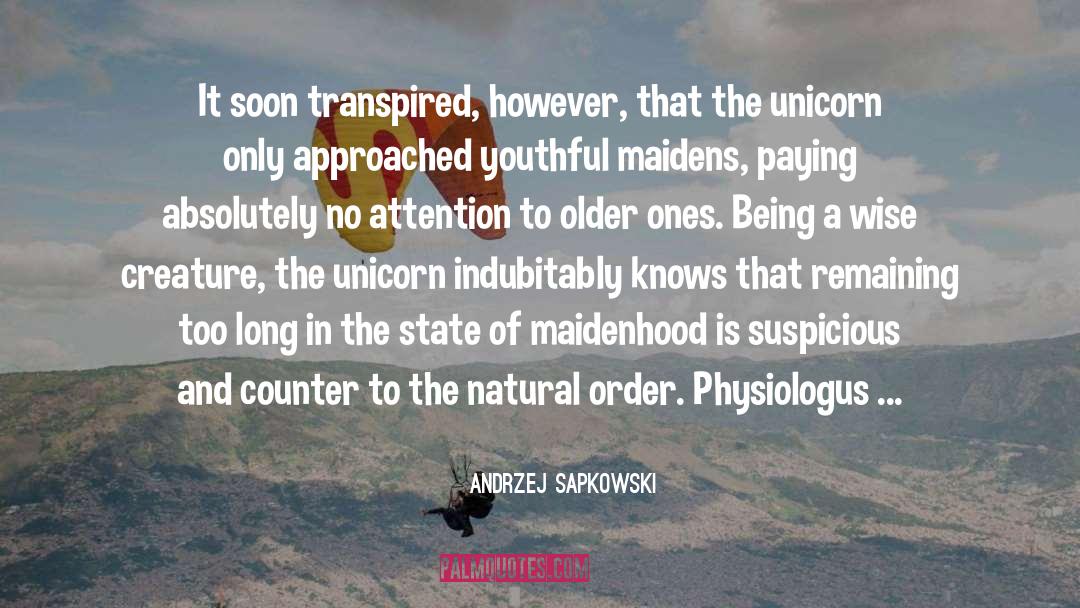 Unicorn quotes by Andrzej Sapkowski