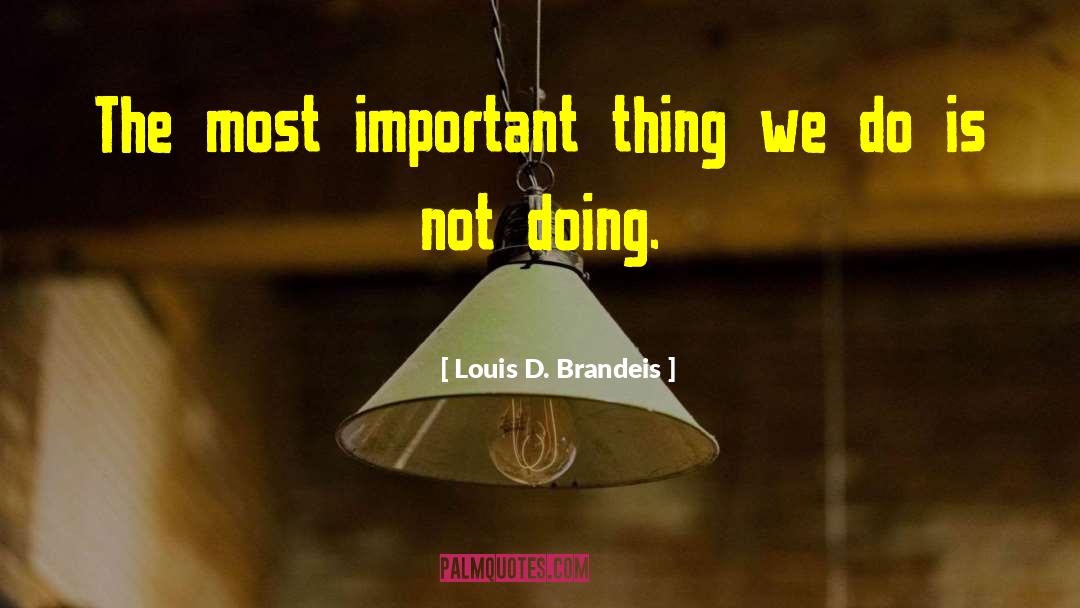 Unique Things quotes by Louis D. Brandeis