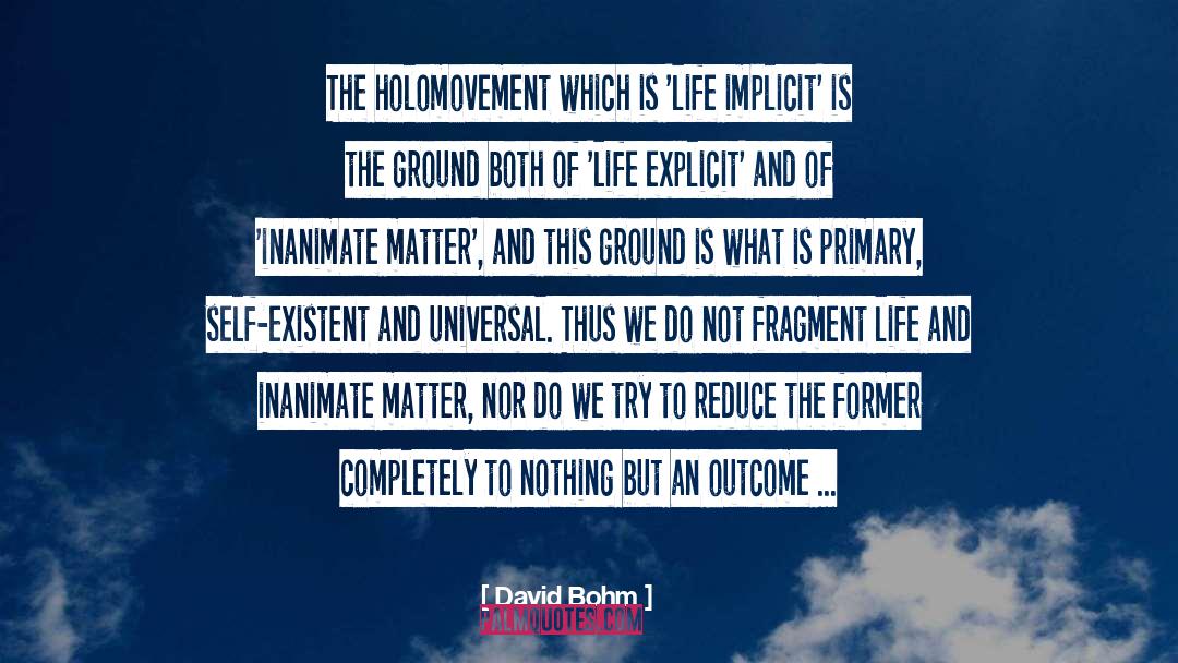 Universal Way quotes by David Bohm