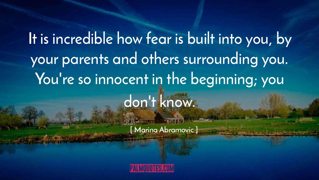 Unknown And Fear quotes by Marina Abramovic
