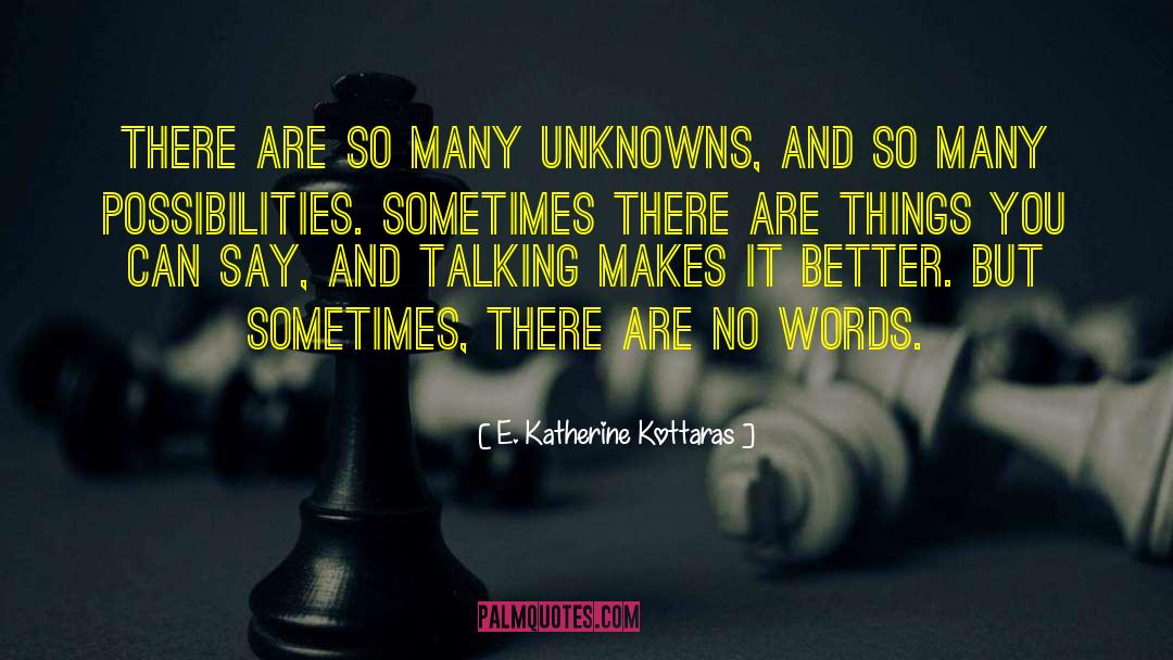 Unknowns quotes by E. Katherine Kottaras