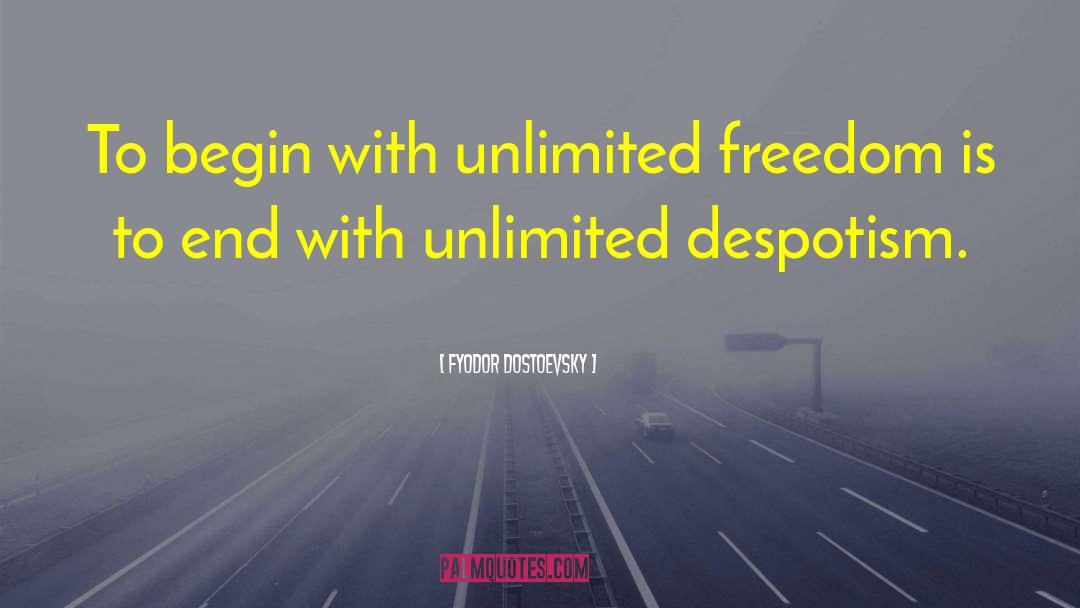Unlimited Freedom quotes by Fyodor Dostoevsky