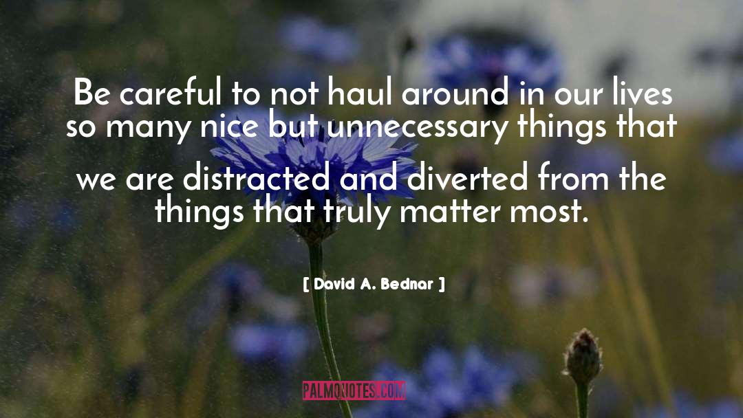 Unnecessary Things quotes by David A. Bednar