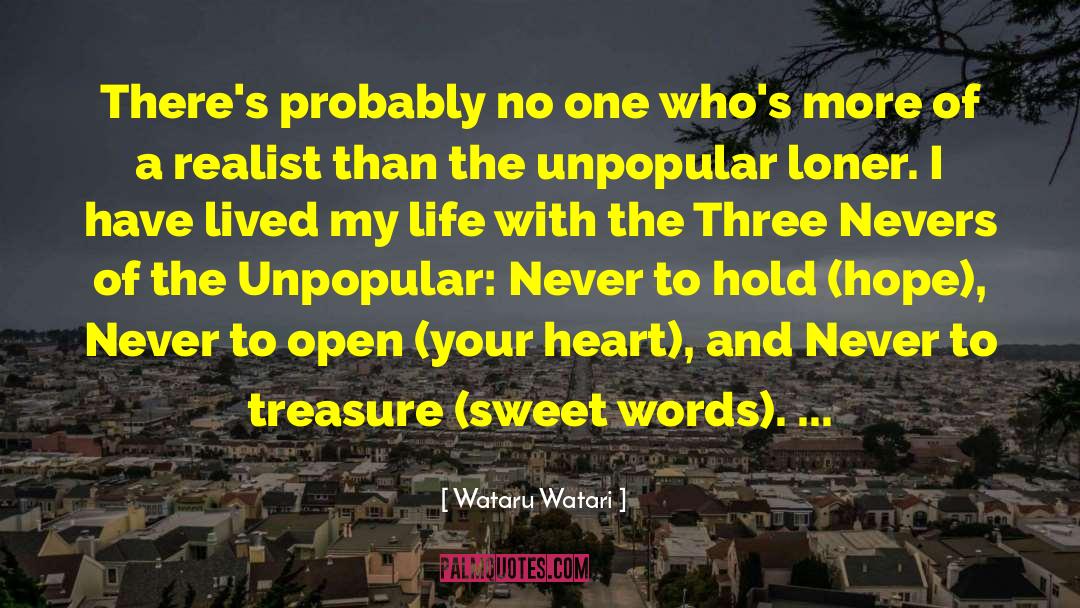 Unpopular quotes by Wataru Watari