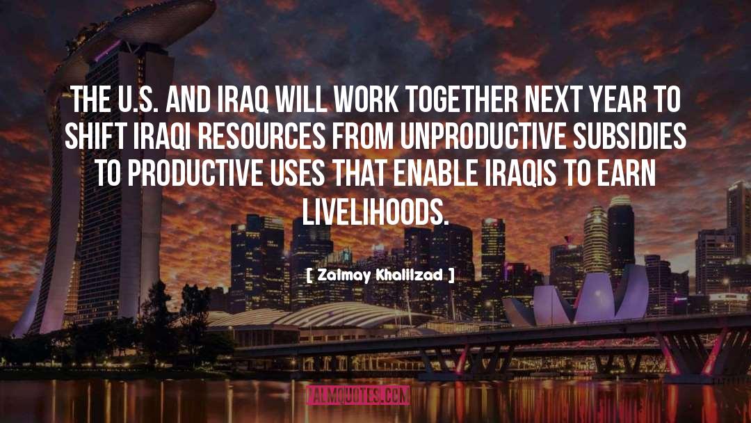 Unproductive quotes by Zalmay Khalilzad