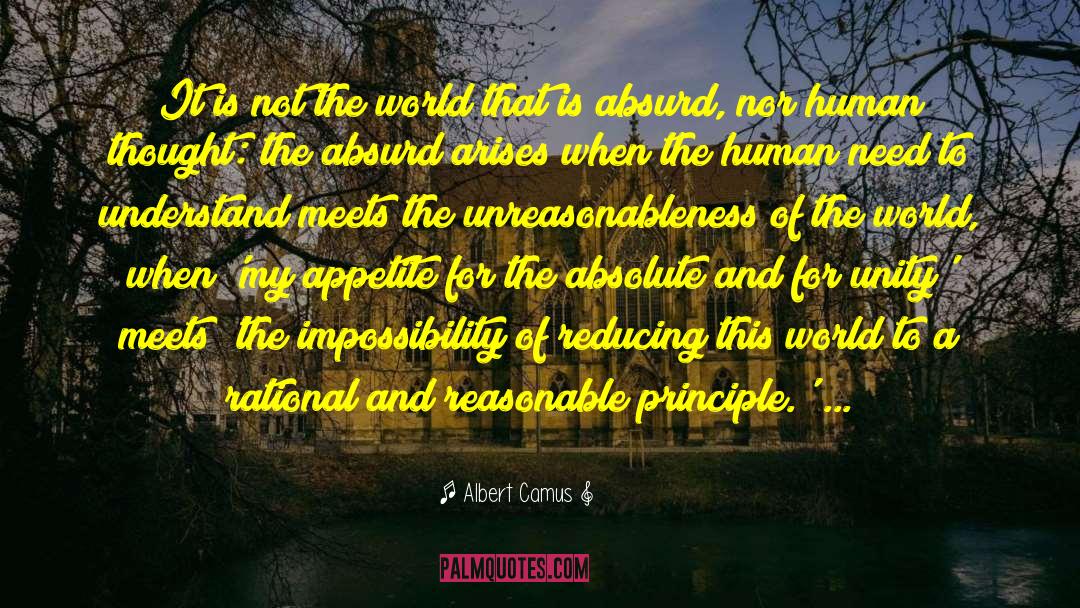 Unreasonableness quotes by Albert Camus