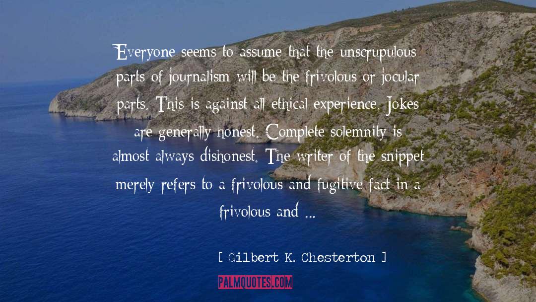 Unscrupulous quotes by Gilbert K. Chesterton