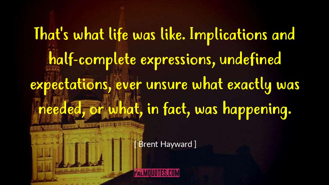 Unsure quotes by Brent Hayward