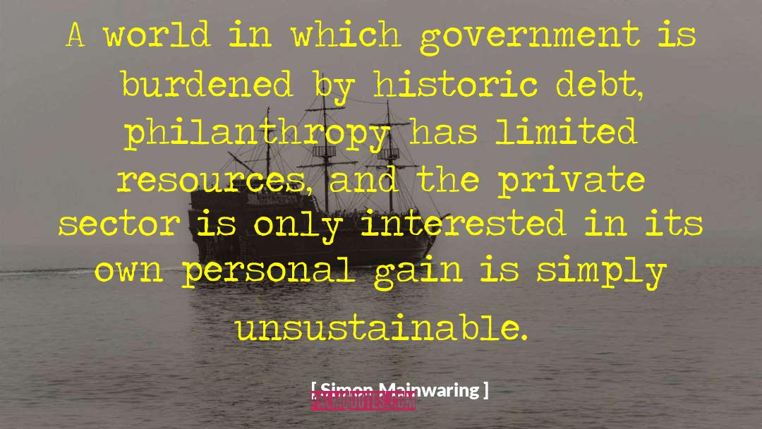 Unsustainable quotes by Simon Mainwaring
