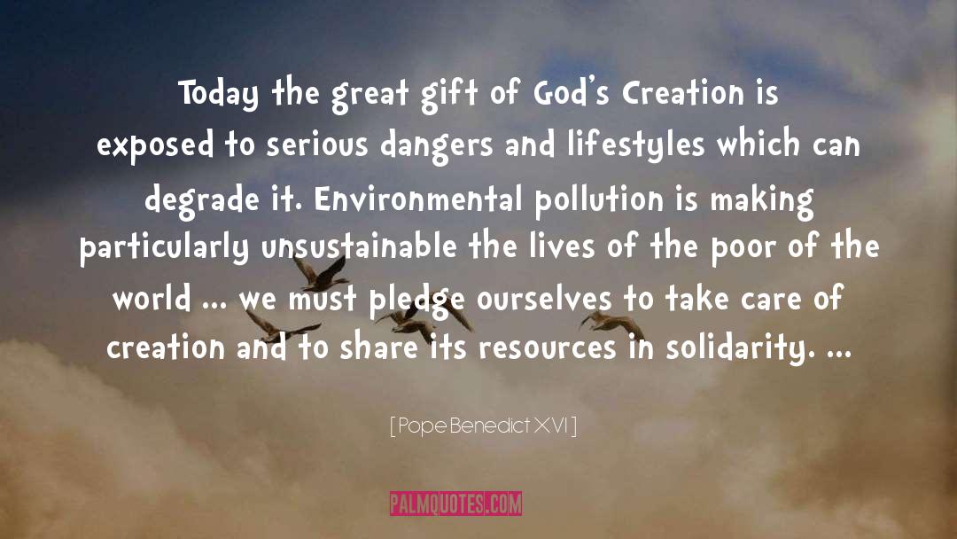 Unsustainable quotes by Pope Benedict XVI