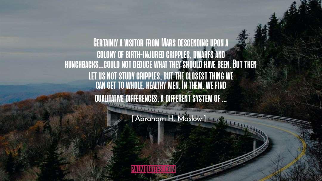 Upon quotes by Abraham H. Maslow