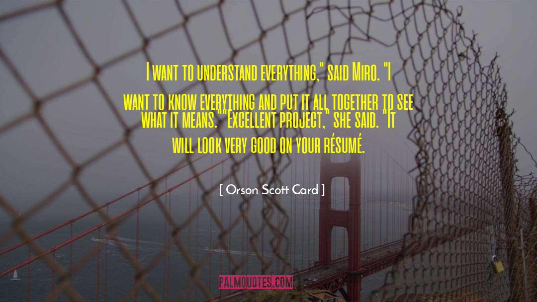 Ursis Chaotic Card quotes by Orson Scott Card