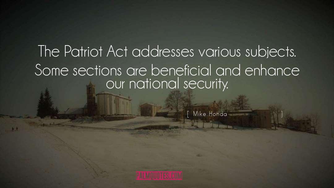 Usa Patriot Act quotes by Mike Honda