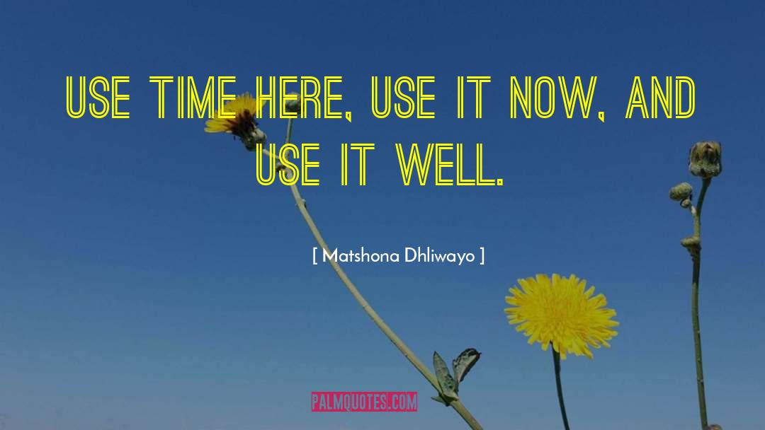 Use Time quotes by Matshona Dhliwayo
