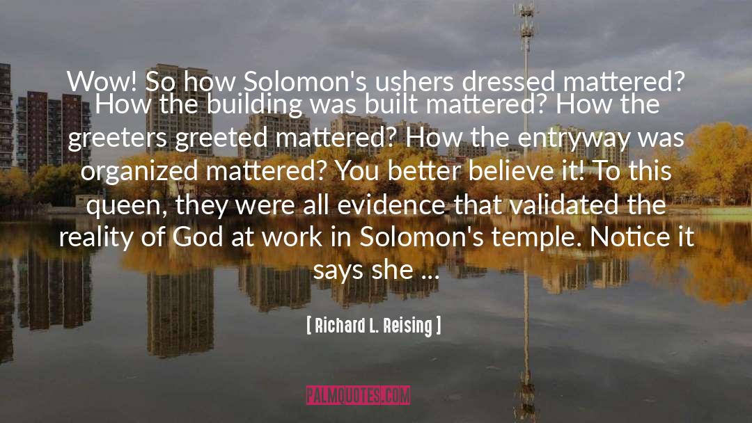 Ushers quotes by Richard L. Reising