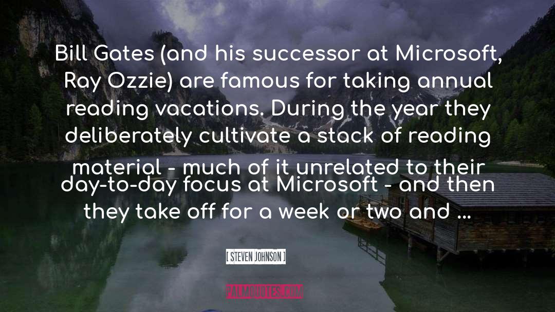 Vacations quotes by Steven Johnson