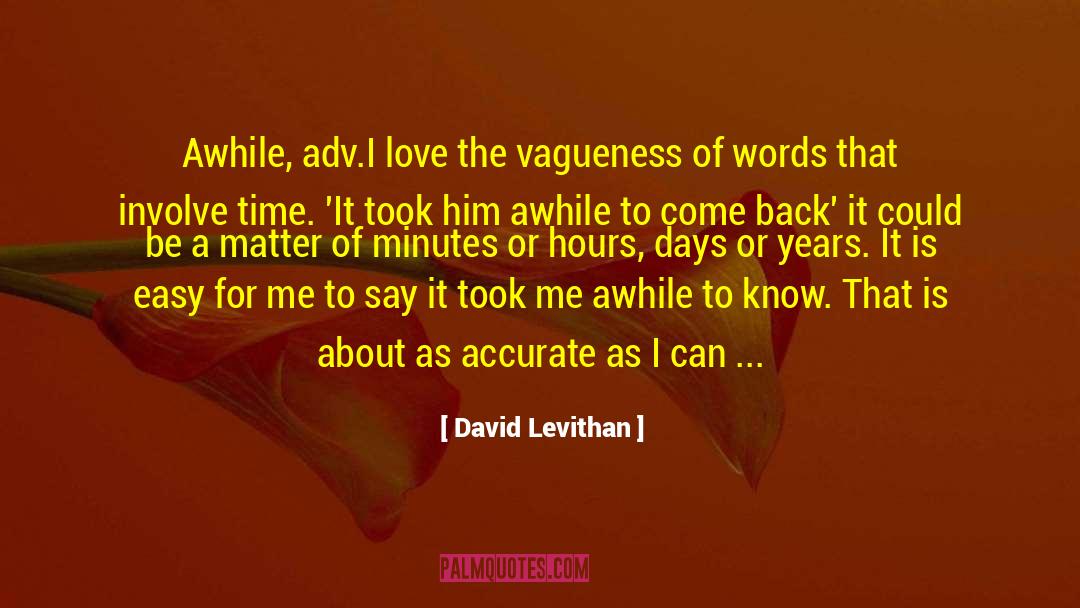 Vagueness quotes by David Levithan