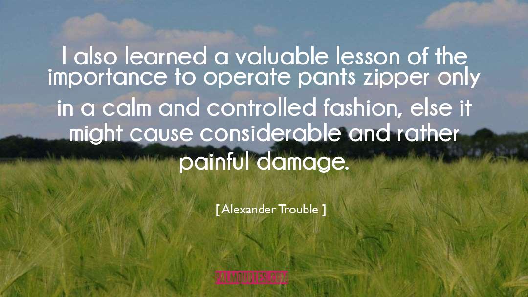Valuable Lesson quotes by Alexander Trouble