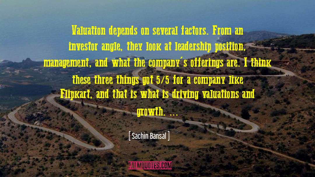 Valuation quotes by Sachin Bansal