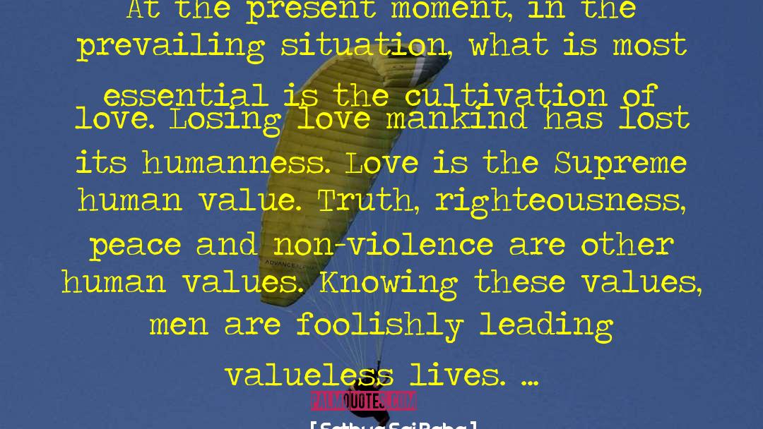Valueless Crossword quotes by Sathya Sai Baba