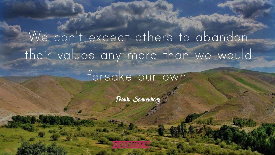 Values quotes by Frank Sonnenberg