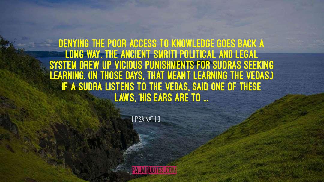 Vedas quotes by P.Sainath