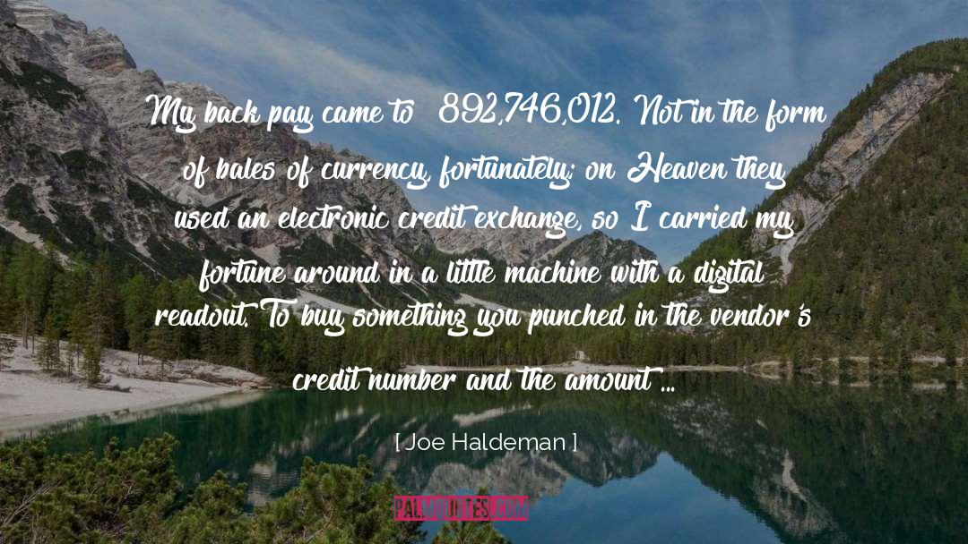 Vendors quotes by Joe Haldeman