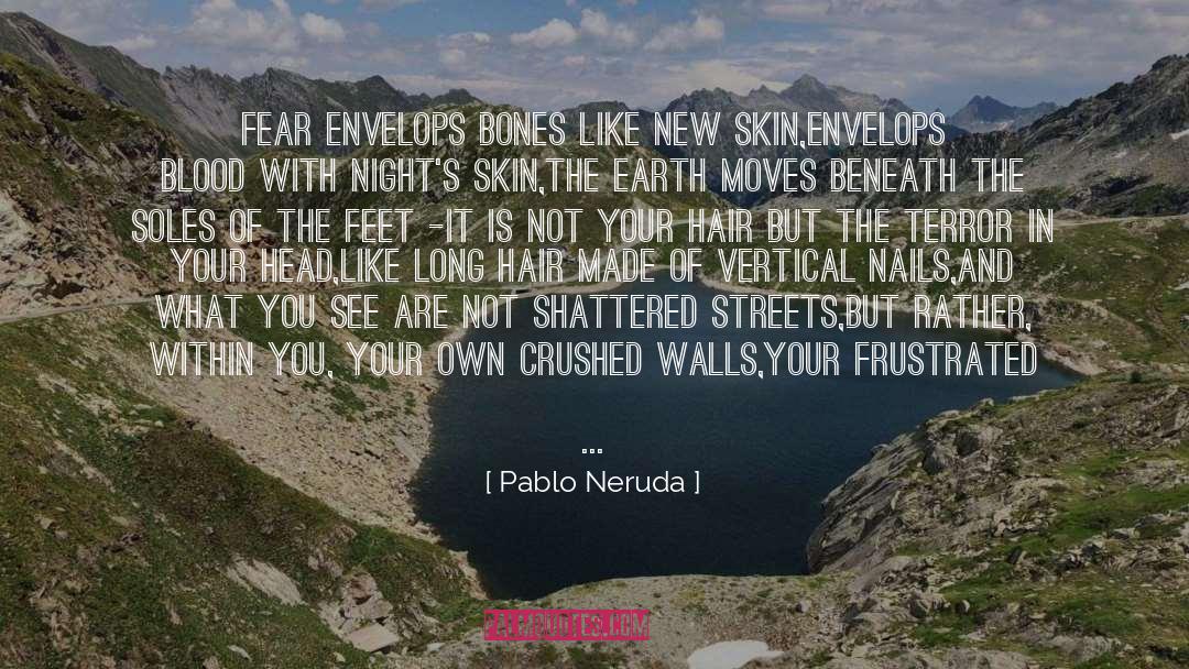 Vertical quotes by Pablo Neruda