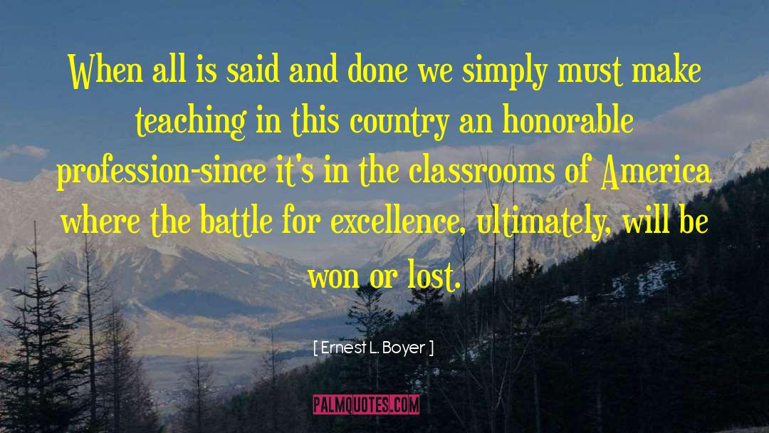 Victory In Battle quotes by Ernest L. Boyer