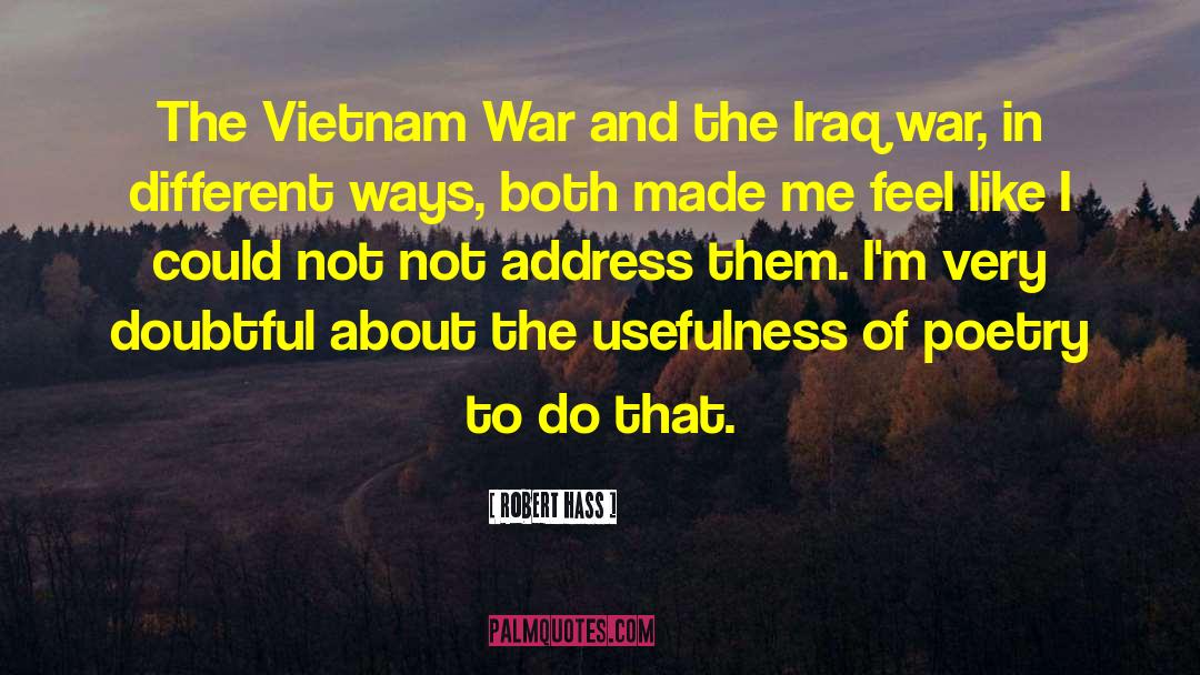 Vietnam Veteran quotes by Robert Hass