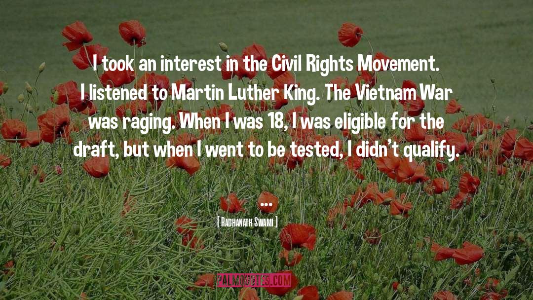 Vietnam Veterans quotes by Radhanath Swami