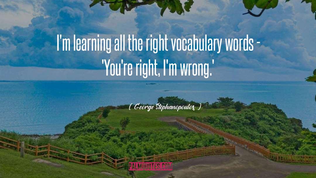 Vocabulary Words quotes by George Stephanopoulos