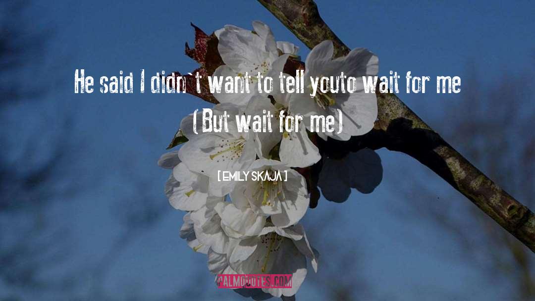 Wait For Me quotes by Emily Skaja
