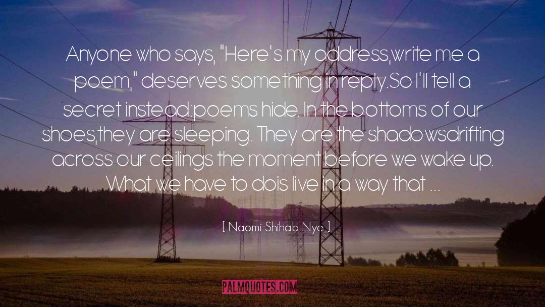 Wake quotes by Naomi Shihab Nye