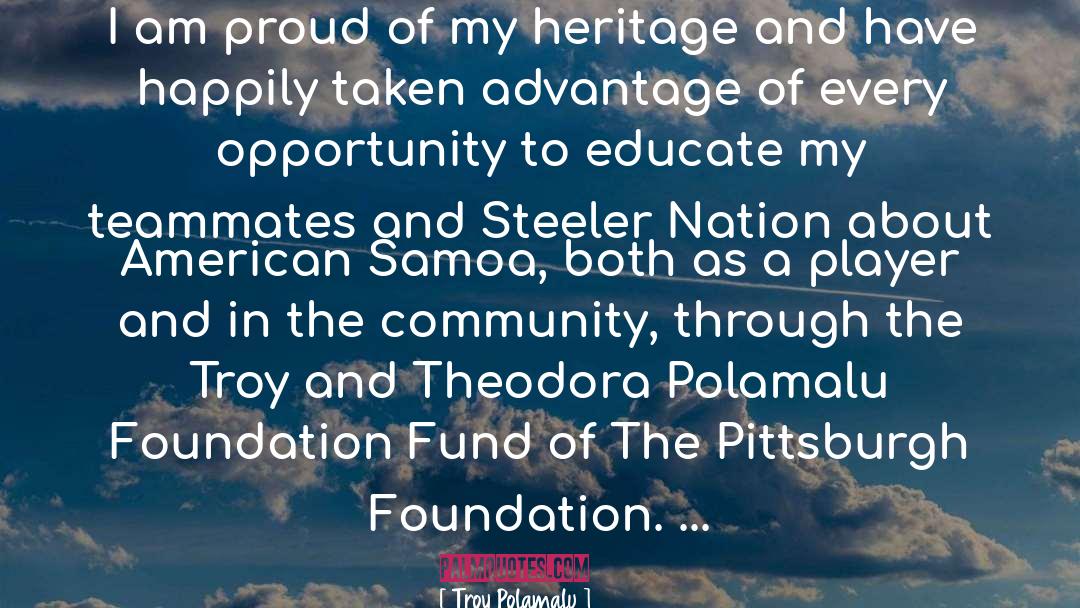 Wareheim Foundation quotes by Troy Polamalu