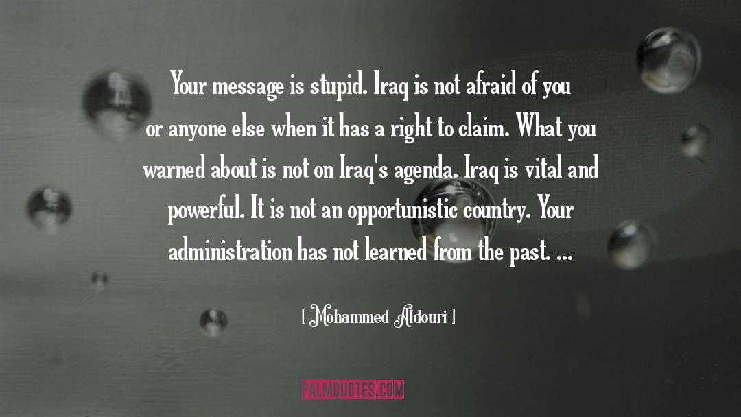 Warned quotes by Mohammed Aldouri