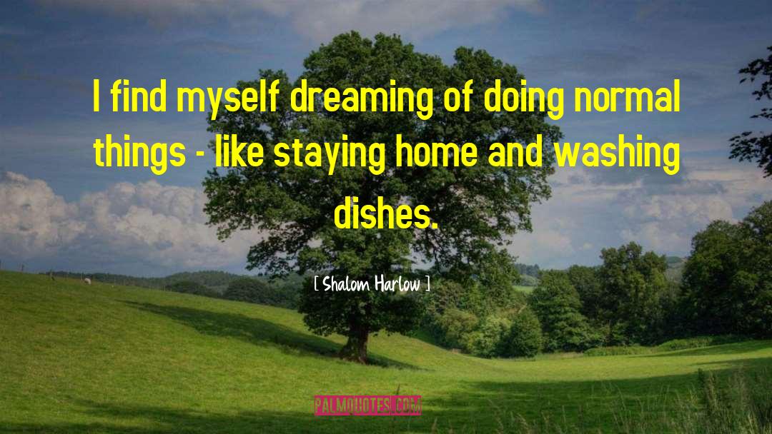 Washing Dishes quotes by Shalom Harlow