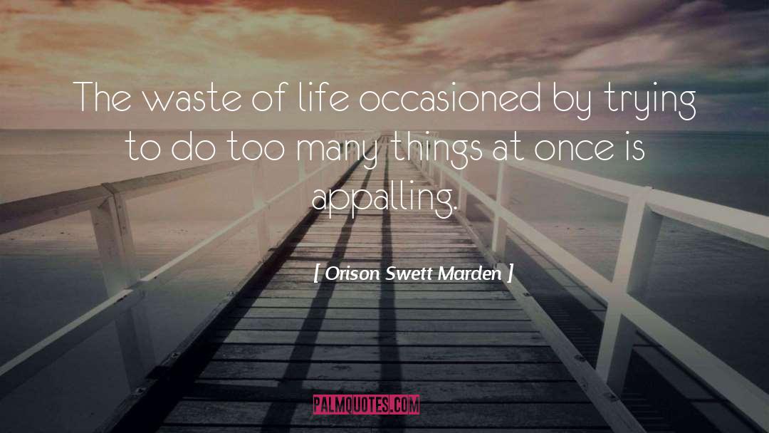 Waste Of Life quotes by Orison Swett Marden