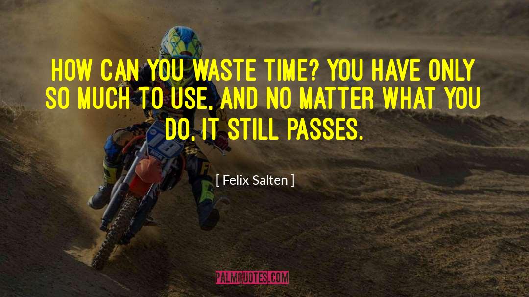 Waste Time quotes by Felix Salten