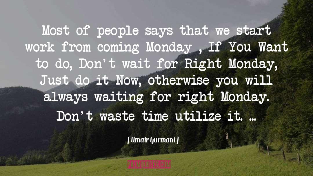 Waste Time quotes by Umair Gurmani