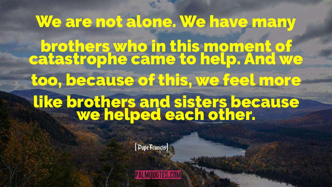 We Are Not Alone quotes by Pope Francis