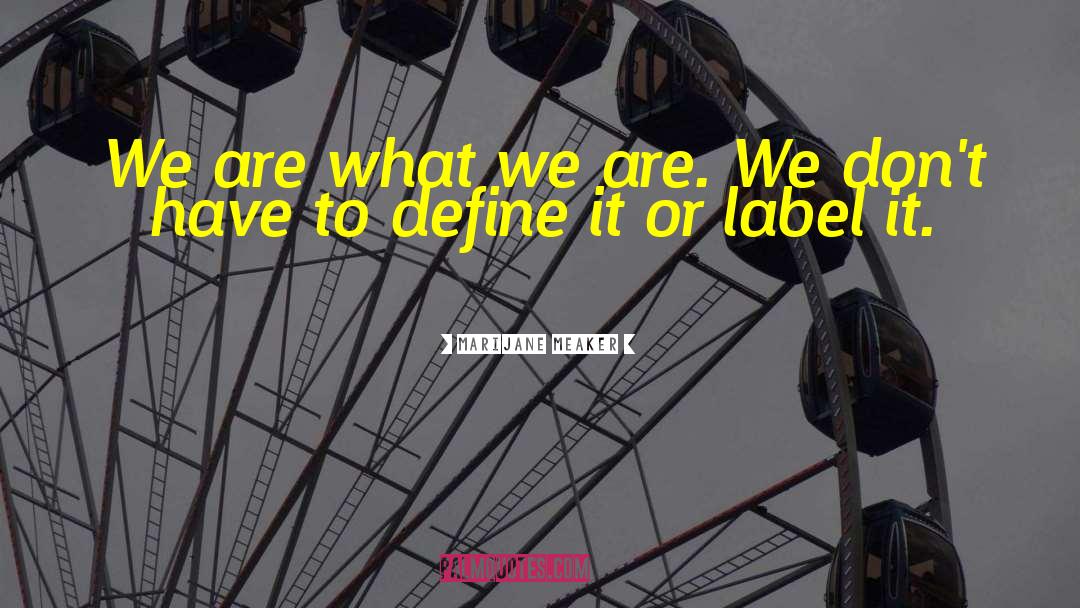 We Are What We Are quotes by Marijane Meaker